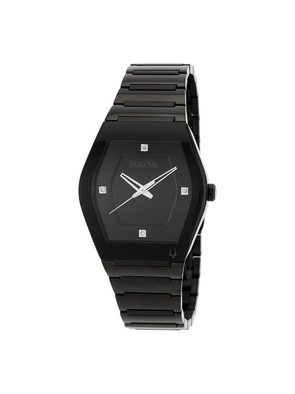 NWT Bulova Gemini Quartz Diamond Black Dial Men's Watch